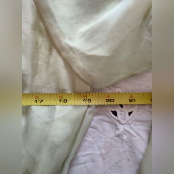 Sealgirl Chiffon Floral Sage White Sheer Long Sleeve Midi Dress Size Large - Picture 10 of 10